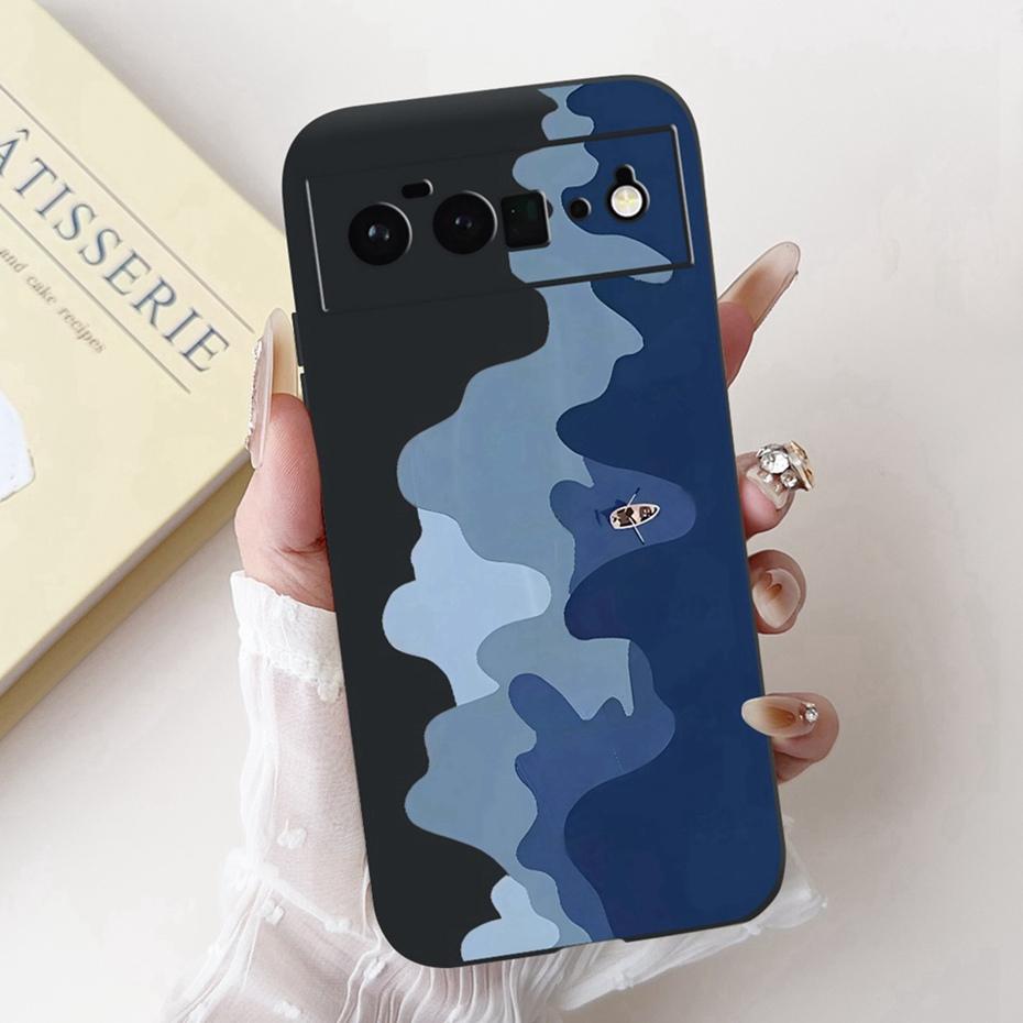 Fashion Painting Phone Case For Google Pixel 6 Pro 6a Black Silicone Soft Cover For Google Pixel6 Pixel6a 6Pro Cases Bumpers