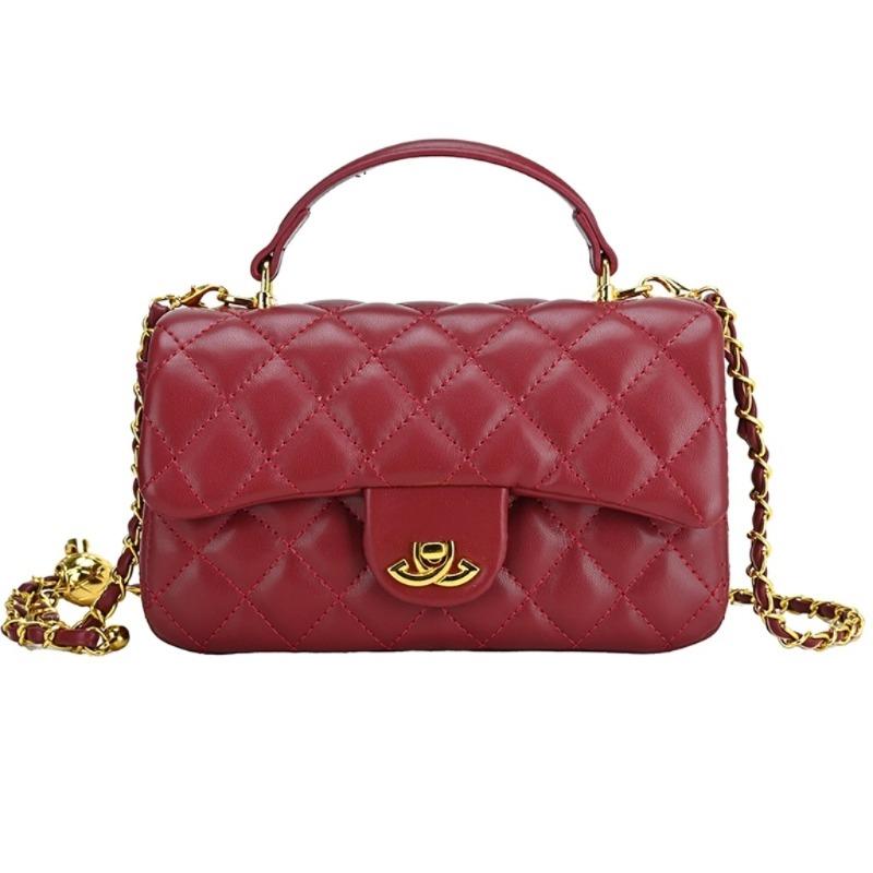 Borsa da donna portatile nuova con texture, colore solido, borsa a tracolla a diamante, borsa a tracolla