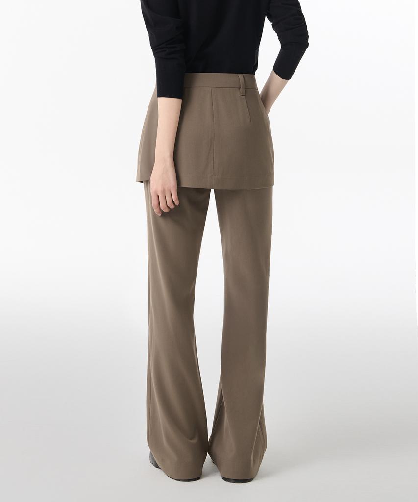 MUSINSA STANDARD WOMAN Women'S Wrap Skirt Layered Slacks [Dusty Beige]