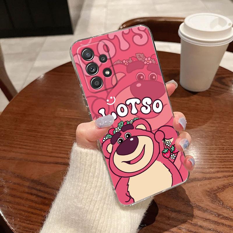 Clear Case For Samsung Galaxy A57 A37 A56 5G A36 Cases A55 A54 A35 A26 A07 A17 A16 A06 A34 A15 Soft Cover Strawberry Bear Lotso