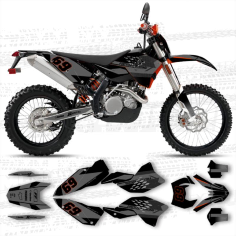 MCHMFG Motorcycle Graphics Background Decal Sticker for KTM SX SXF 2007 2008 2009 2010 EXC XCW 2008-2011 Number Name