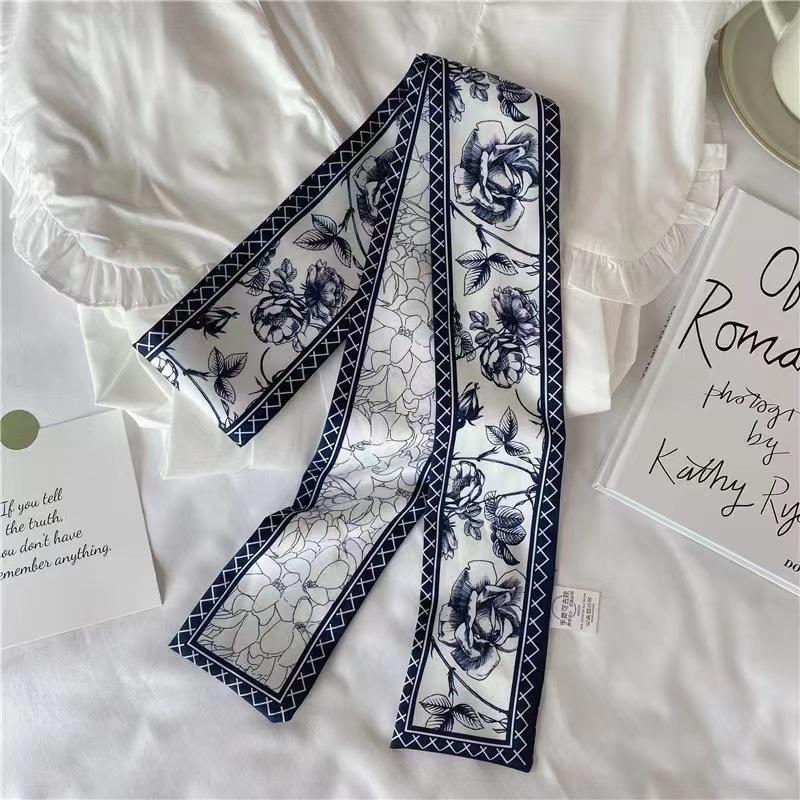Multifunctional Flower Printed Hair Band Headwear Scarves 6.5cm*90cm