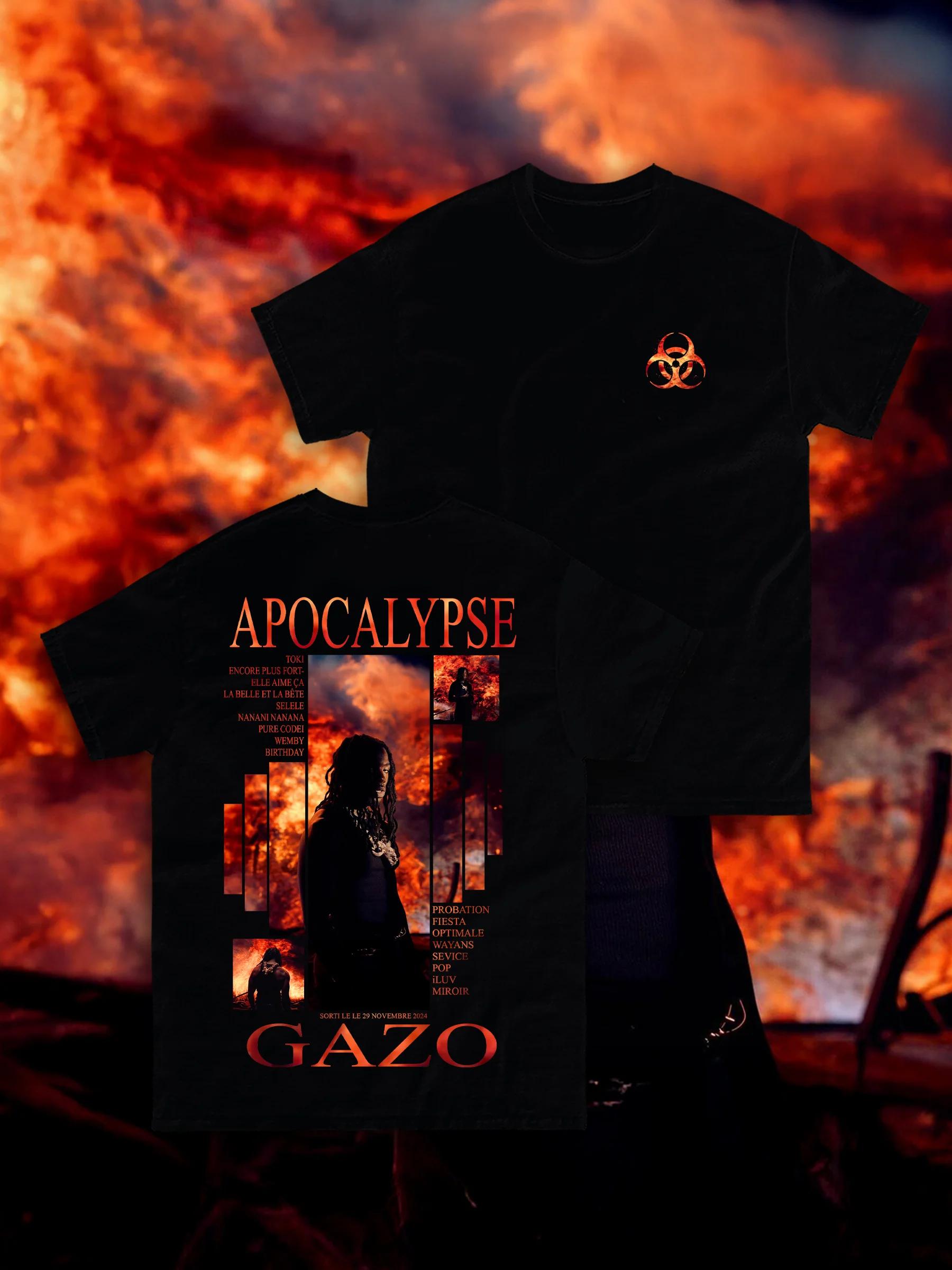 

Rapper Gazo APOCALYPSE Album Tshirt Unisex Women Hip Hop Fashion Pop Music Streetwear Unisex Casual Oversized Short Sleeve T Shirts M