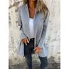 2025 Autumn Winter Women's Long Sleeve Hooded Loose Fashion Casual Mid-Length Cardigan Coat