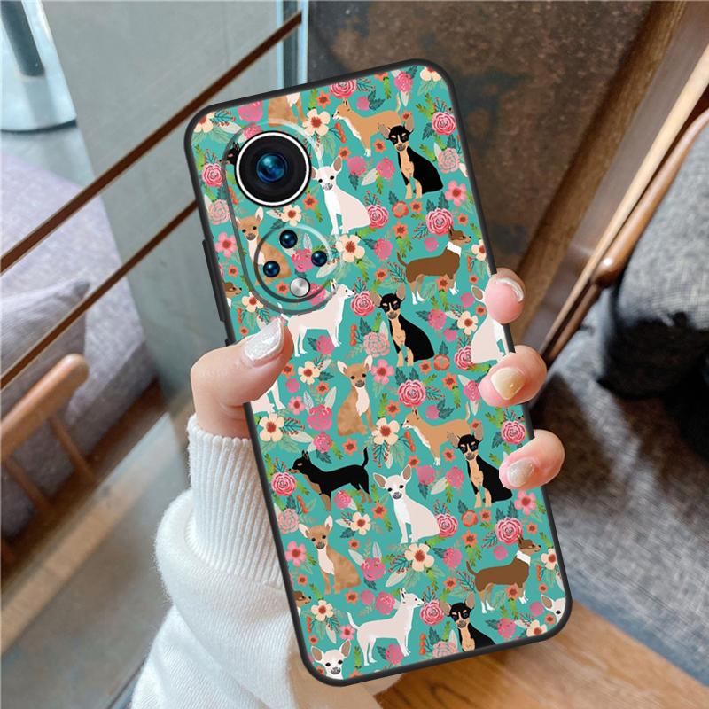 Chihuahua Face Floral Dog Case For Honor 90 70 50 Lite Magic 5 Pro Cover For Honor X8 X9 X7 X8a X9a X7a X6a X9b 9X 8X