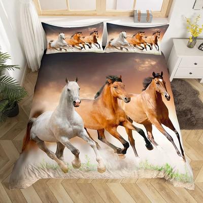 Rennendes Pferd 3D Bettwäsche Set King Queen Double Full Twin Einzelgröße Bettwäsche Set