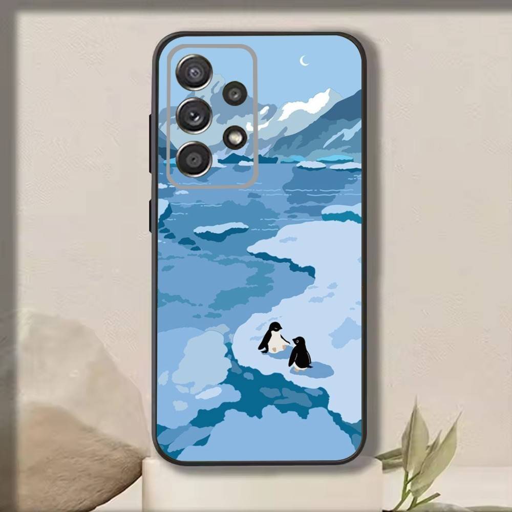 C-Cartoon Penguin   Phone Case For Samsung S25,S24,S21,S22,S23,S30,Ultra,S20,Plus,Fe,Note,10,9,5G Black Cover