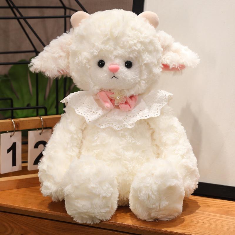 

Han Te Little Lamb Wool Plush Toy - Cute Sheep Doll & Sleep Companion Pillow for Girls and Children 45 cm [0.31 kg]