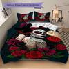 3pcs Sugar Skull Duvet Cover Set, Soft Comfortable Duvet Cover,Guest Room (1*Duvet Cover + 2*Pillowcase, Without Core) yy251104162