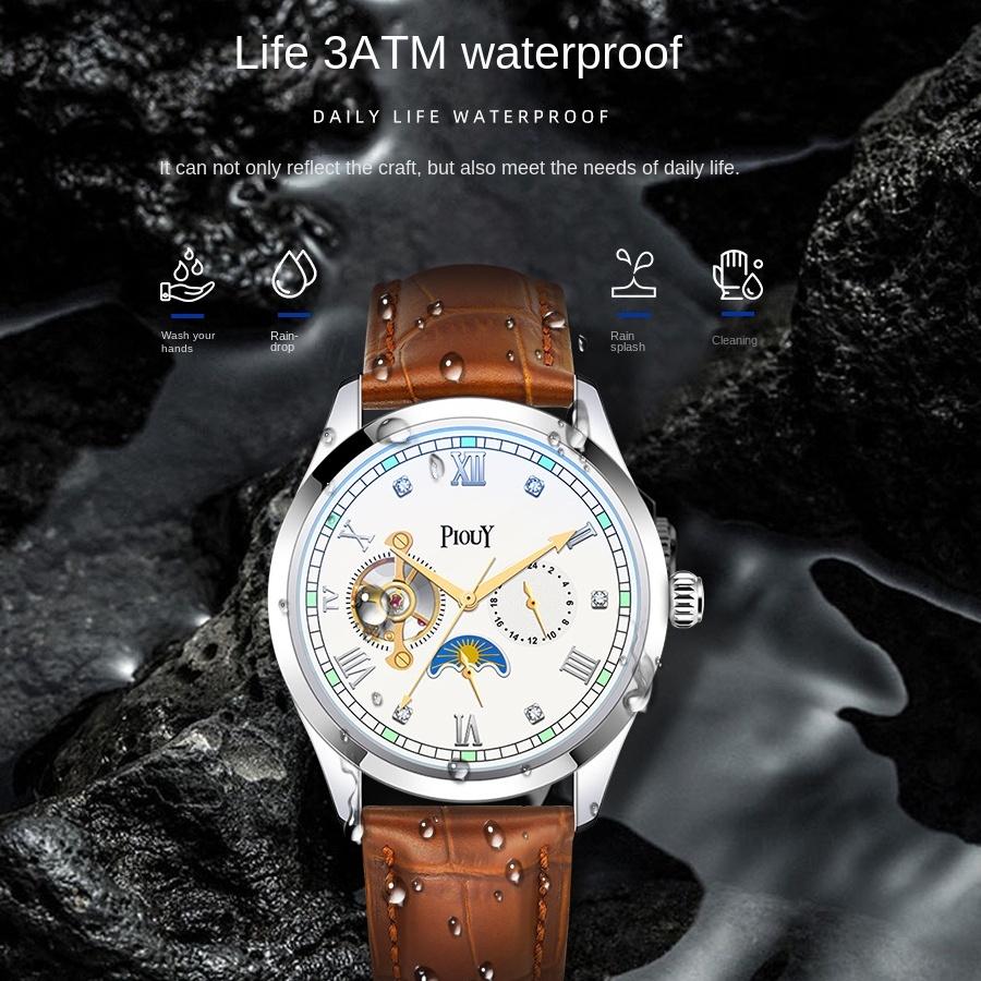 Uhr Herren Tourbillon leuchtende multifunktionale mechanische Uhr Herrenuhr Geschenk