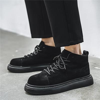 Herren Winterstiefel Herren Bikerstiefel Runde Zehenpartie Schnürung Weich Bequem Abriebfest Outdoor Schuhe Klassischer Britischer Stil Ankunft