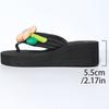 Fashion Big Flower Decor Wedge Flip Flops for Women Summer Beach Non Slip Flat Slippers Woman 2025 Fashion New High Heel Slides Female