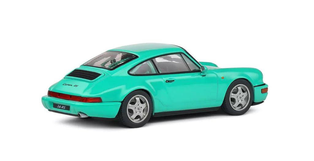 Solido Porsche 911 964 RS Diecast Car Scale Clubsport Coupe 1994 1/43 (Light Green) [Used]