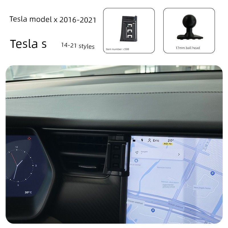 

Tesla Model3/Y/S/X Mobile Phone Car Holder, Dedicated for the Vehicle, with Wireless Charging and Navigation Support 14-21 Tesla S/16-21X((without bracket))