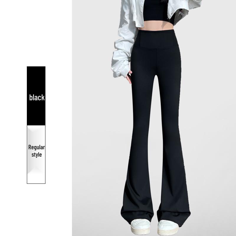 High-Waisted Tummy Control Velvet Flare Pants for Women - Autumn/Winter Fitness & Yoga Style