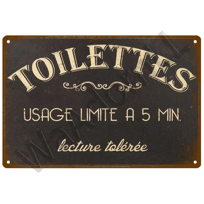 Plakát plechová cedulka WC WC Plakáty Vintage Nástěnné Plakáty Plechová cedule Dekorativní talíř Kuchyně Plakát Kovové Vintage dekorace Příslušenství