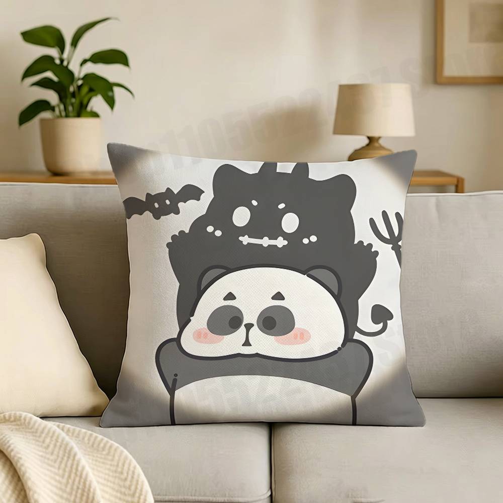 Cut Funny Small Panda Cartoon Printing Pillowcase Customized Pillow Cover for Sofa Home Decor