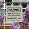 2D Flat 1pc, Vintage Metal Aluminum Sign, Outdoor Plaque and Wall Decoration, Garden Rules Sign, Courtyard Decoration, Living Room Decoration, Study