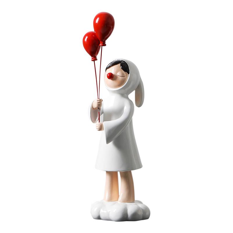 Creative Balloon Girl Home Decoration Living Room TV Cabinet Porch Light Luxury Decoration Office Desktop Decoration
