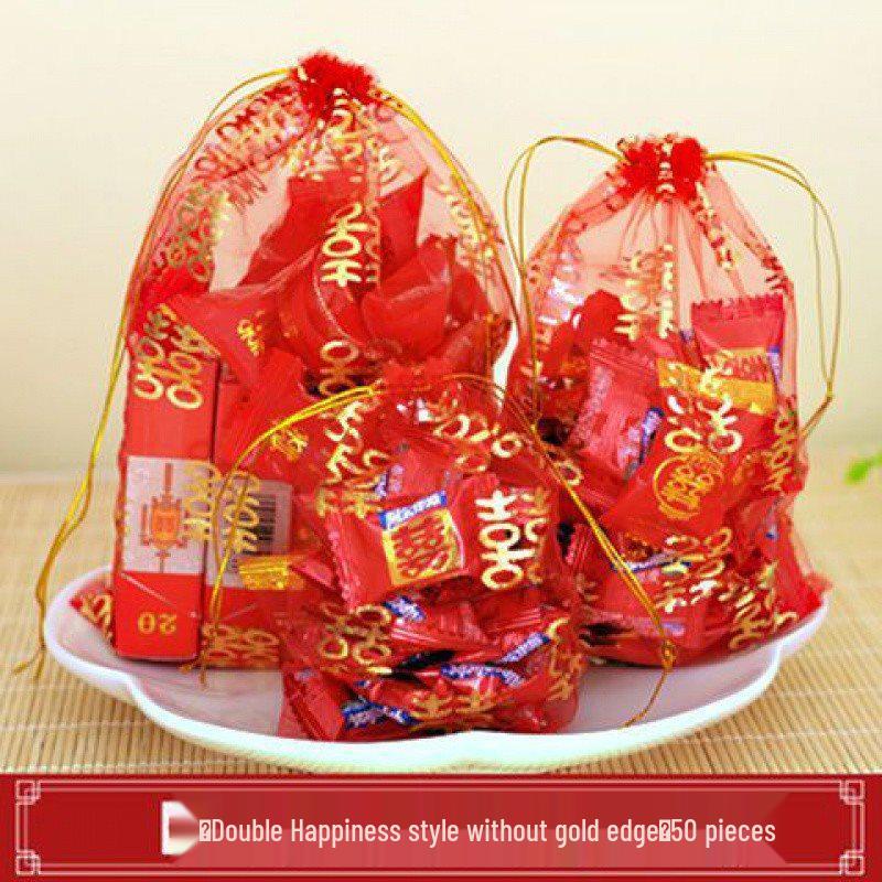 

Red Candy Gauze Gift Bag - Wedding Favor Packaging, Silk Net, and Non-Woven Material, Free Shipping Small 10*13cm