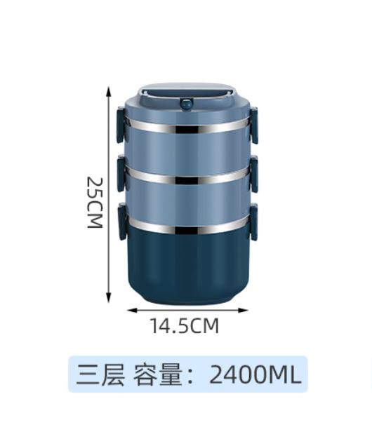 3 Layer Insulated Lunch Box 304 Stainless Steel Leakproof Large Capacity Bento Container Gift for Students Office Workers