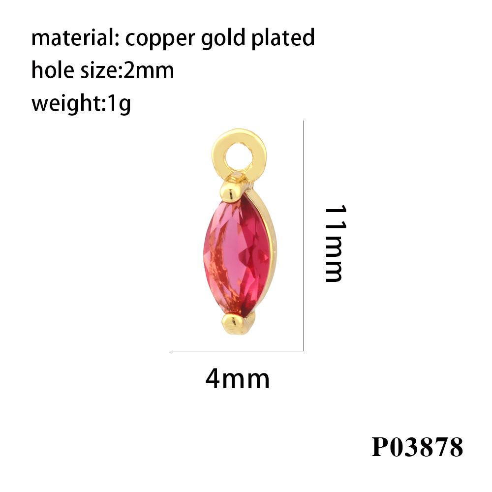 18K Gold-Plated Zircon Marquise Pendant DIY Jewelry Materials