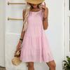 Short Sleeve Boho Dress For Women Casual Loose Fit Summer Sundress Floral Print Dress With Pockets