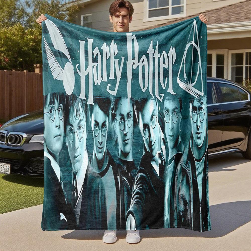 1pc Harry Potter Deathly Hallows Outdoor Flannel Throw Blanket All Season Soft Warmth,Home Decor 1031084