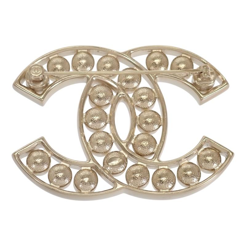 CHANEL  A64978 B14357 Brooch gold/white metal/Fake pearl Women