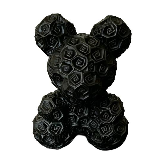 Romantic Rose Ornament, Rose Bear Decorative Sculpture for Valentine Day Anniversaries Birthdays Multi-Scene Use Gift чёрный