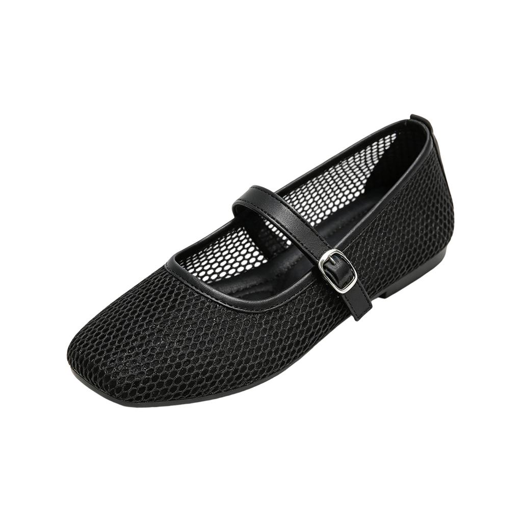 Women Summer Breathable Mesh Flat Shoes One Strap Low Cut Sandals Slip On Lightweight Casual Footwear for Outdoor Indoor Use