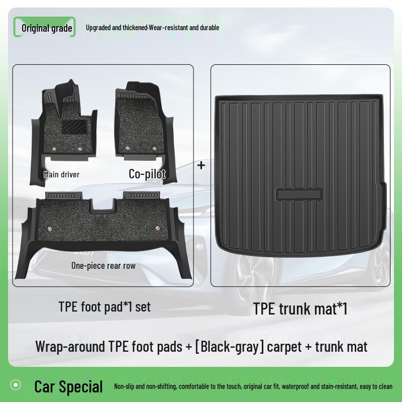 Full Coverage TPE Floor Mats for 26 BYD Song PRO Models - Custom Car Carpet Accessories