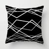 Black and white geometric polyester soft cushion throw pillow, living room car decoration, sofa bed decoration, pillowcase 40525