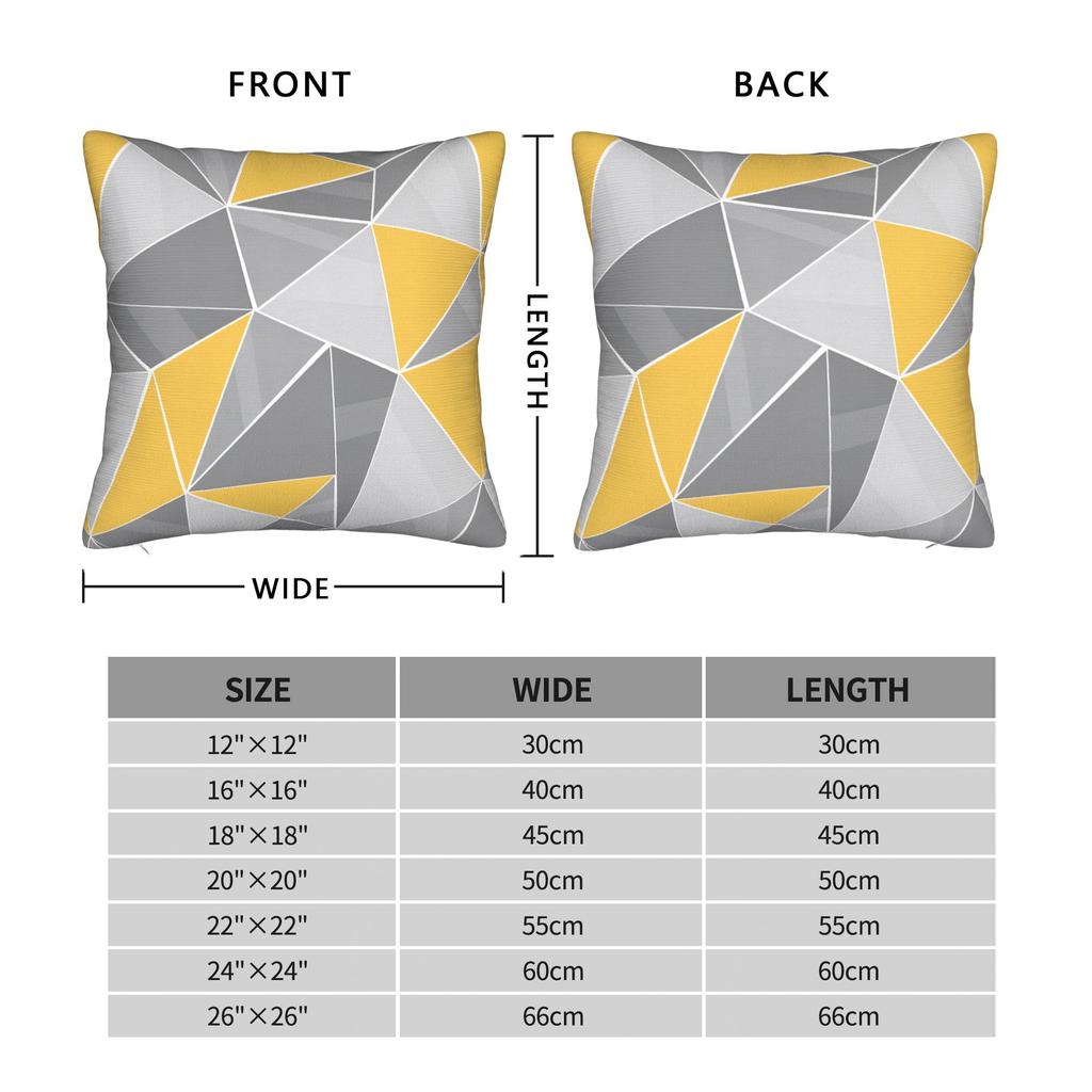 Yellow Grey Geometric Pillow Case Cute Funny Pillow Cover Design Pillowcases For Office Car Home Decor