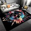 Colorful Skull and Floral Design Carpet for Home Decoration Rug Suitable for use as an anti-slip for living room bedroom sofas