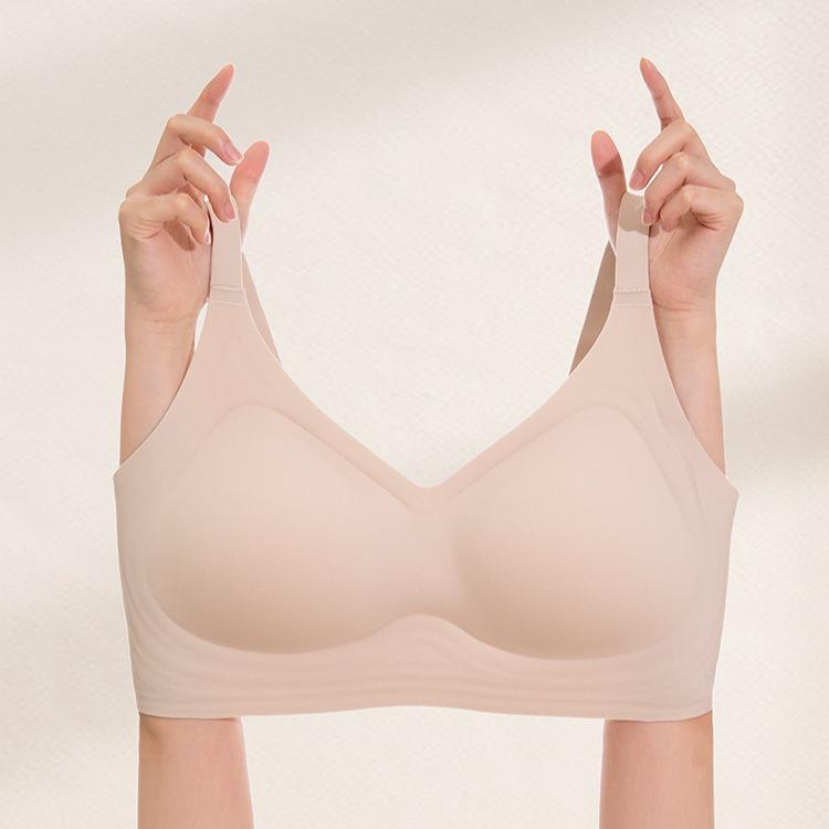 Big-size Seamless Bra for Women Without Steel Hooks Women's Cup-shaped Underwear That Gathers Breasts and Prevents Sagging