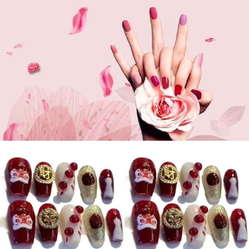Handmade Nail Art Stickers In Short Stairs Style For Women Xs S M L