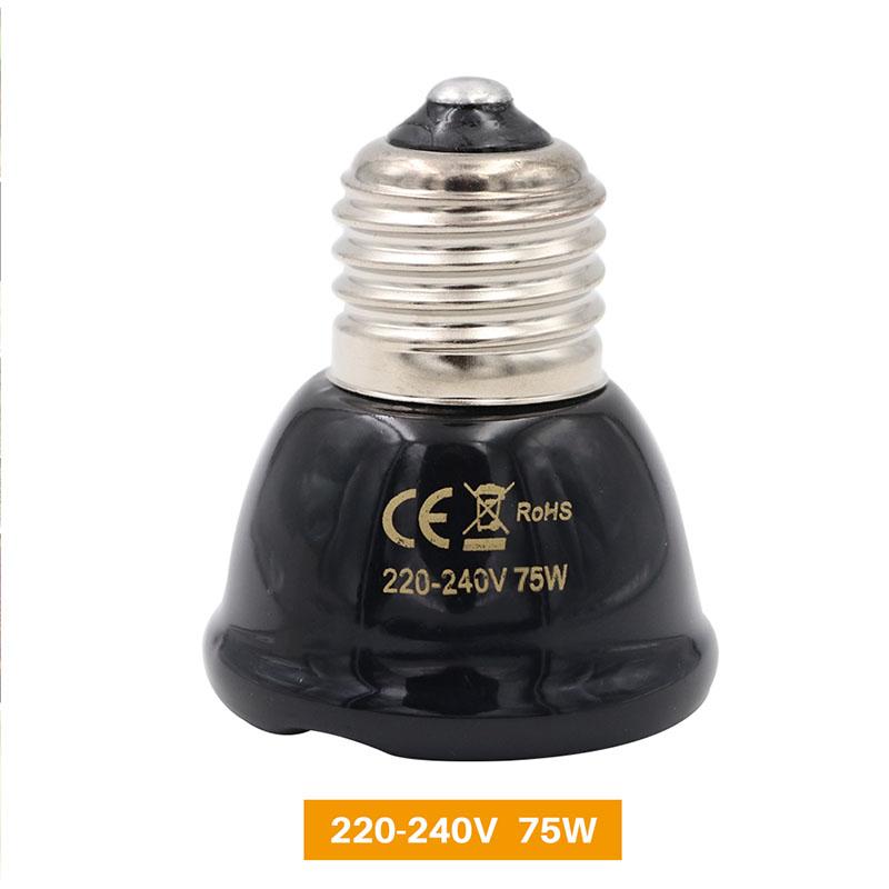 E27 Pet Heating Lamp for Turtle Snake lizard Infrared Ceramic Emitter Heat Light 50W/75W/100W Reptile Lamp Reptile Light EU Plug