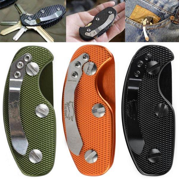 Aluminum Key Holder Clip Keys Folder Men Keyring Key Chain Case EDC Pocket Tool