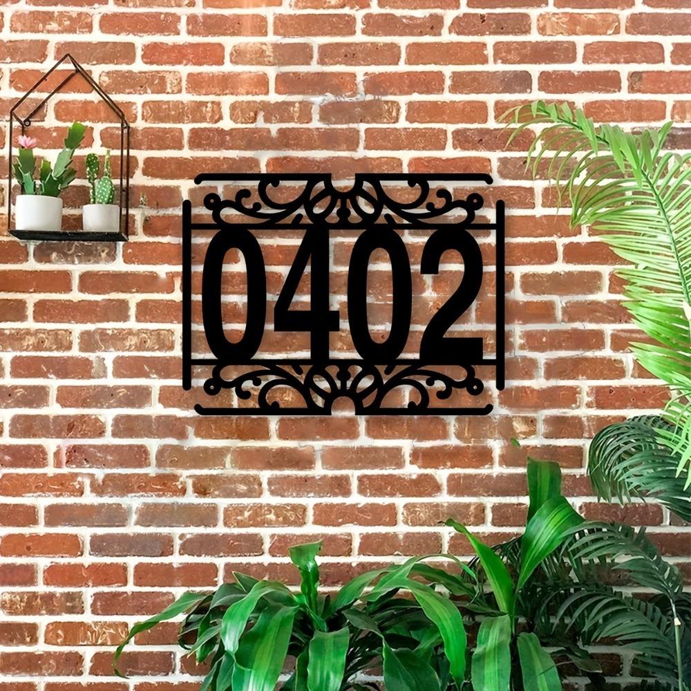 Metal Address Number Sign Personalized House Number Plaque Wall Decor Indoor Outdoor Gift