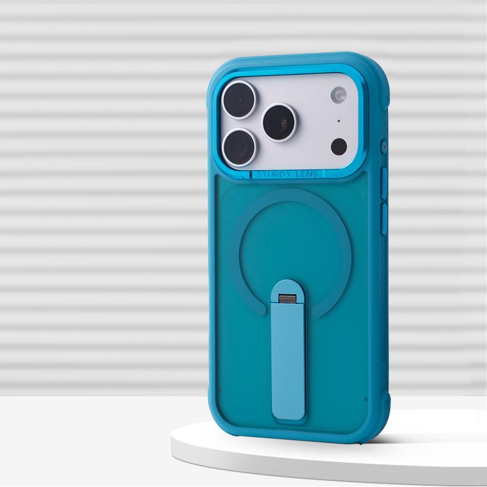 Luxury Matte Translucence Stand Shockproof Magnetic Case For iPhone 17 Pro Max 16 15 14 13 12 For Magsafe Anti-Drop Armor Cover