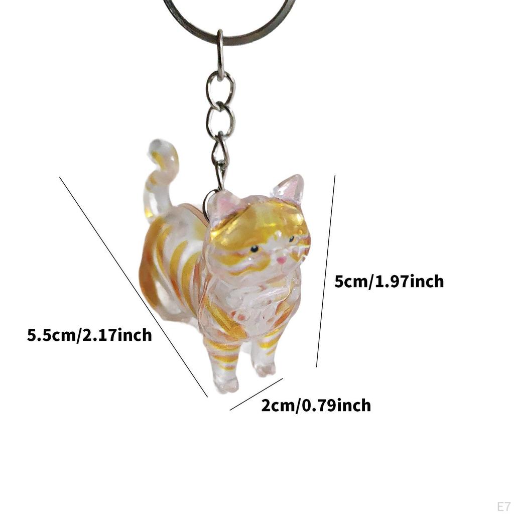 Cat Keychain Bag Pendant Unique Pet Memorial Gift Lightweight Versatile for Kids Adults Hair