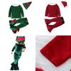 Festive Christmas Kids Girls Plush Flared Pants Suit With Santa Hat Tree Hat