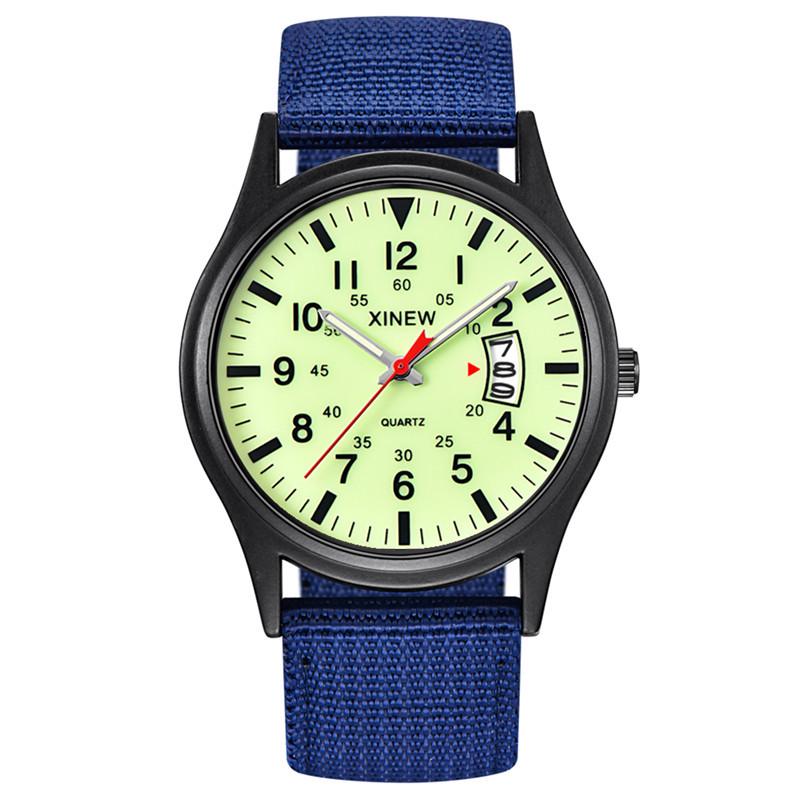 Herrenmode Nylonarmband Quarz-Uhr mit Datumsanzeige