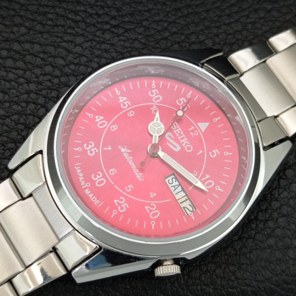 JAPAN VINTAGE REFURBISHED SEIKO 5 AUTOMATIC 7009A MENS RED DIAL WATCH a446202-1