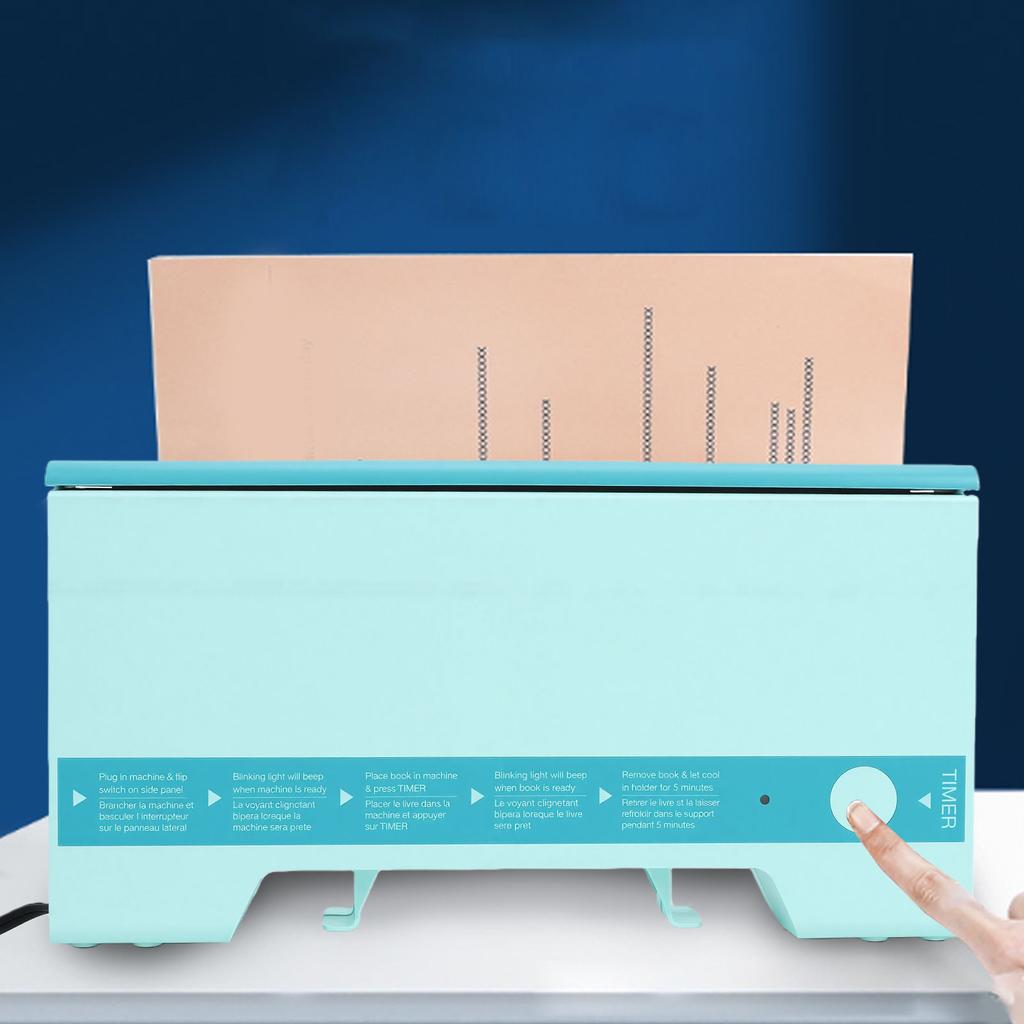 Thermobindegerät 280 Blatt Kapazität Papier Heißschmelzbuch für Schule Zuhause Blau