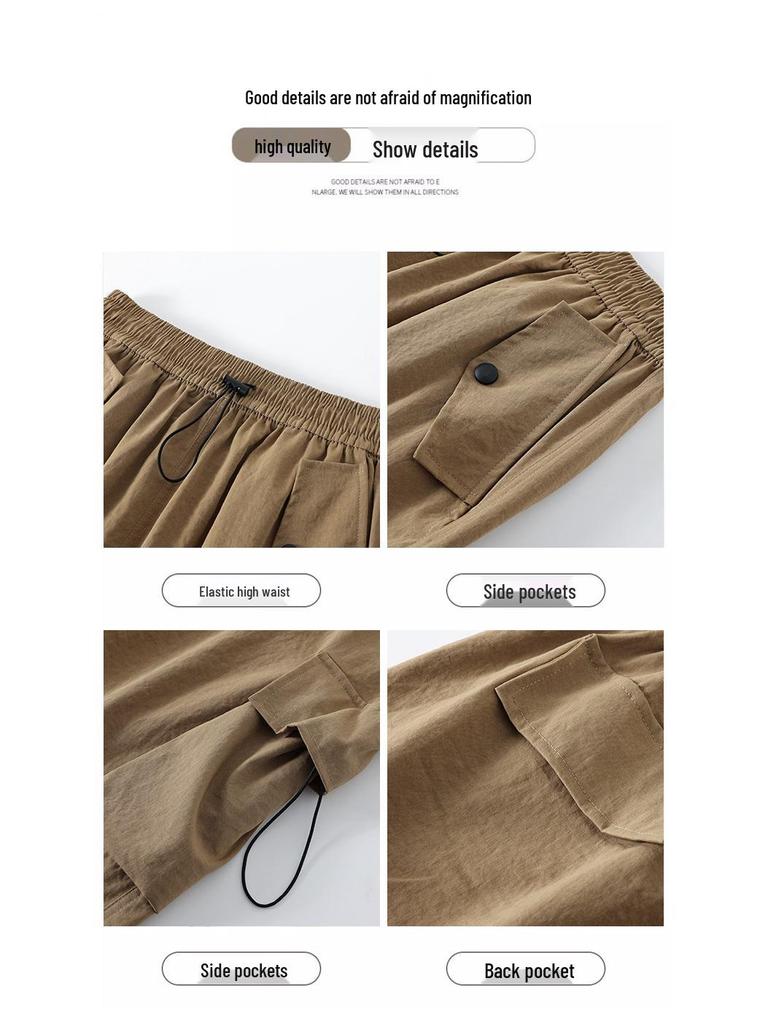 Women's High Waist A-Line Midi Skirt - Retro Workwear with Slit & Drawstring for Petite Figures, Spring & Autumn.