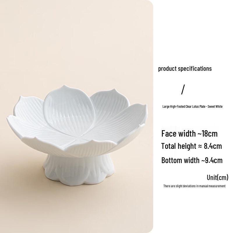 Nordic Ceramic Scalloped High-Footed Dessert Plate