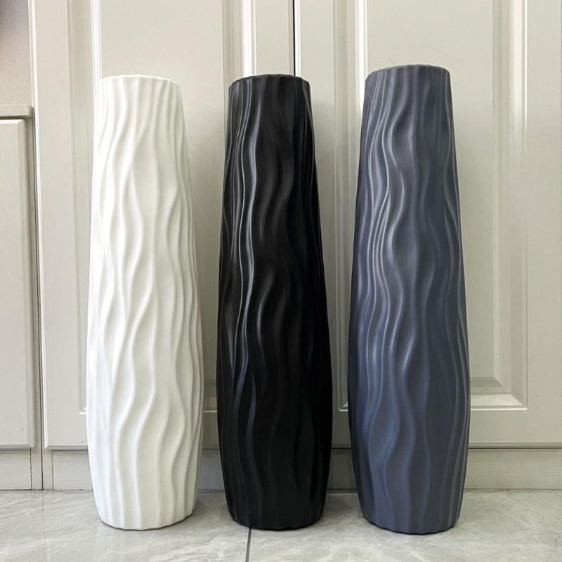 Faux Ceramic Vases 22.83" Tall Floor Vases Large Flower Vases Decorative Vases for Modern Home Decors Living Room Office