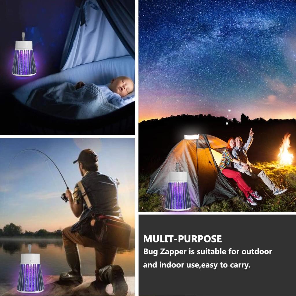 Electric Mosquito Lamp Portable Mosquitoes Trap with UV Ray & Electric Shock Technology Rechargeable